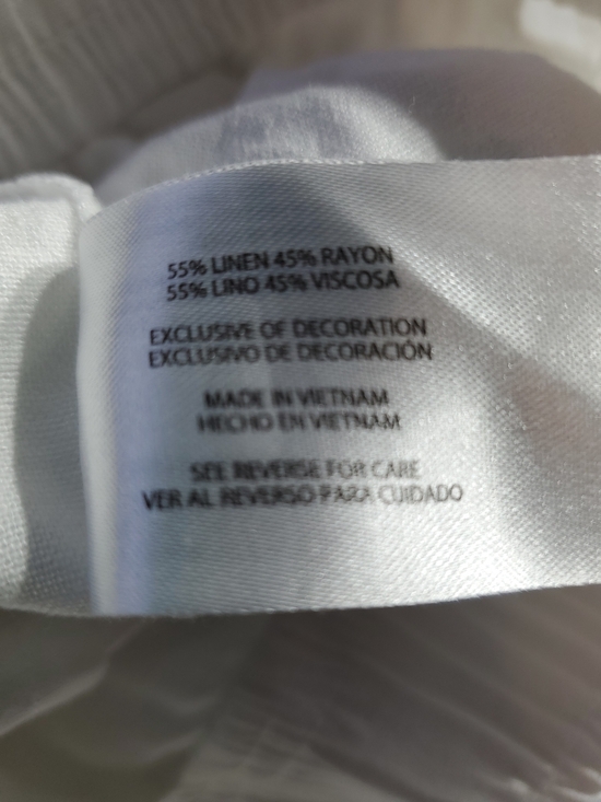 GAP Med Linen Blend Off White Drawstring Elastic-Waist Shorts - Picture 7 of 7